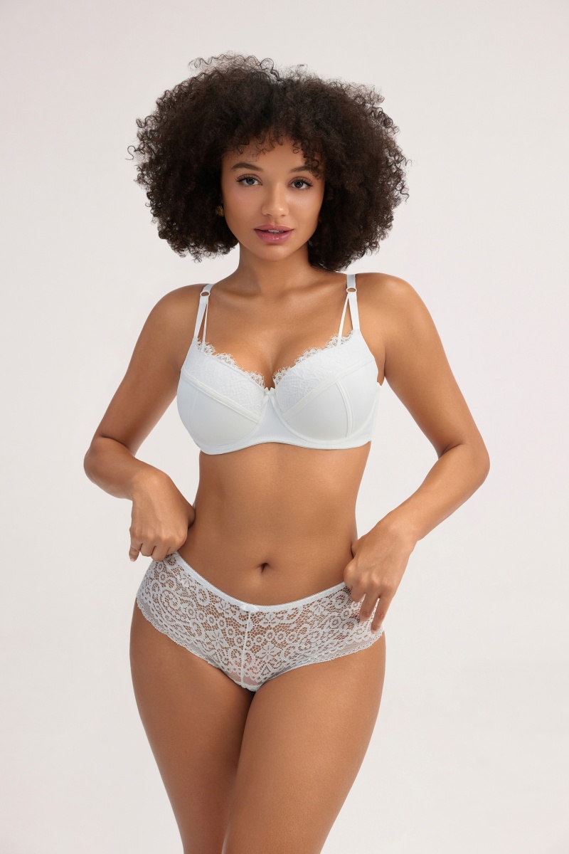 Classic White Lace Bra Set - Delicate Embroidery Underwear for Bridal & Special Occasions - MW7002