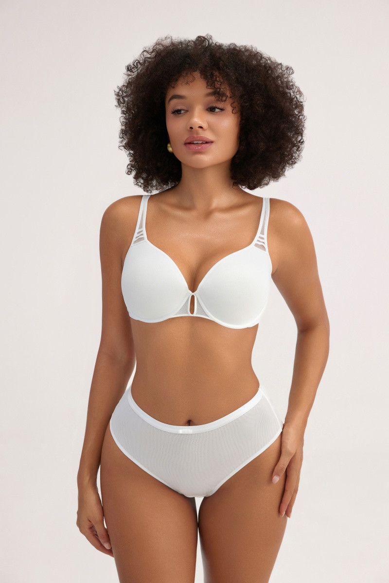 Stretchy Smooth Bra and Panty Set - Women's Solid Color Breathable Seamless Underwear - MW6002