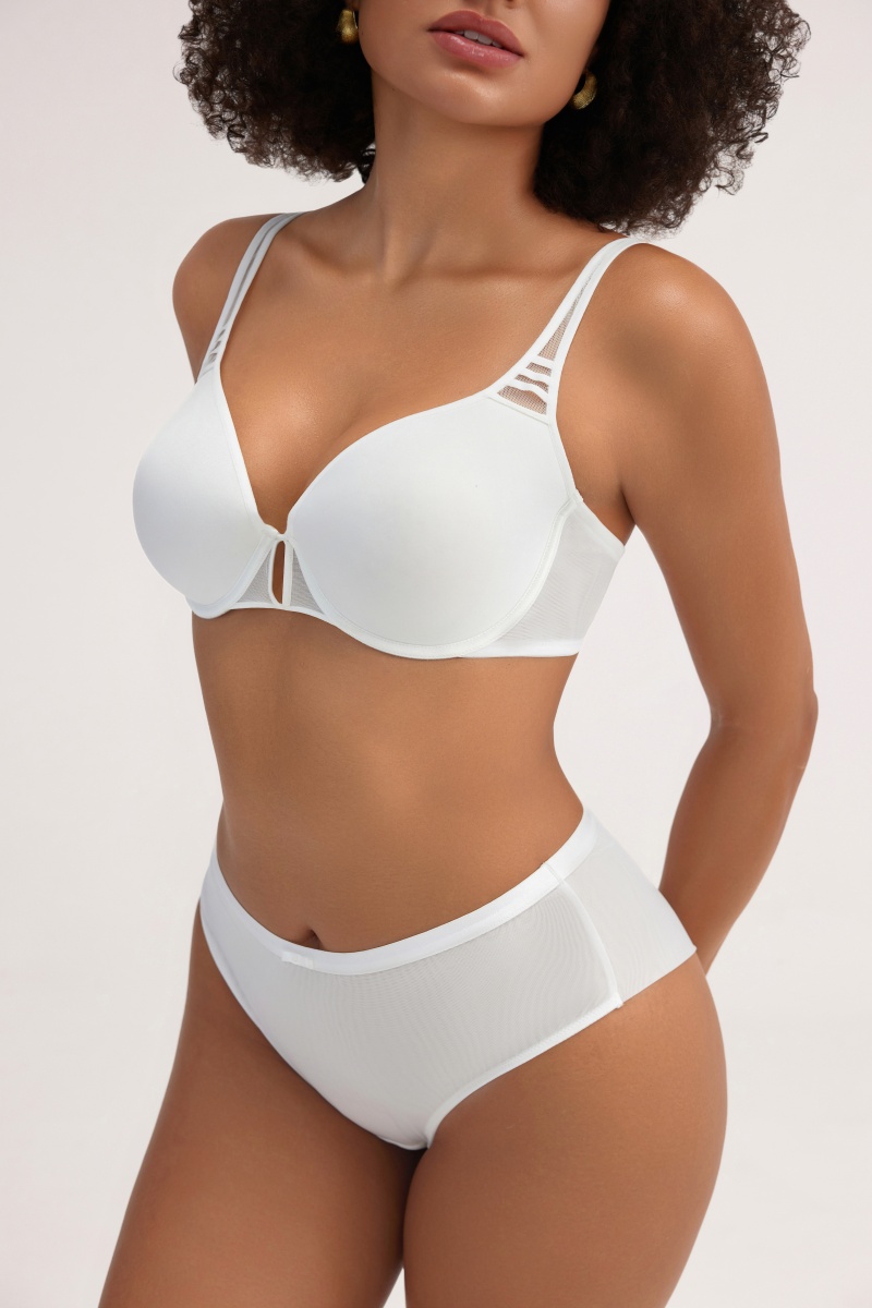 Stretchy Smooth Bra and Panty Set - Women's Solid Color Breathable Seamless Underwear - MW6002