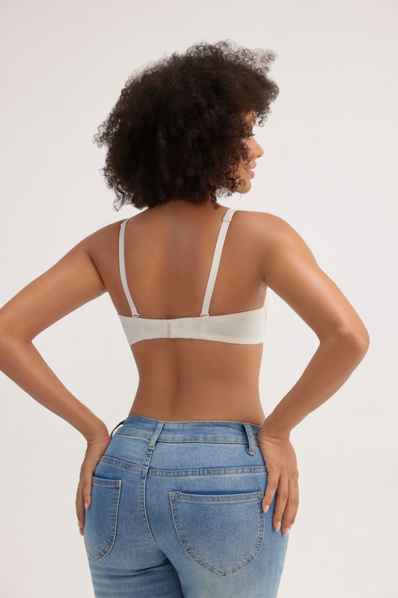 Solid Color Seamless Underwire Bra - Thin Light U-Plunge Backless Daily Wear - MW8004